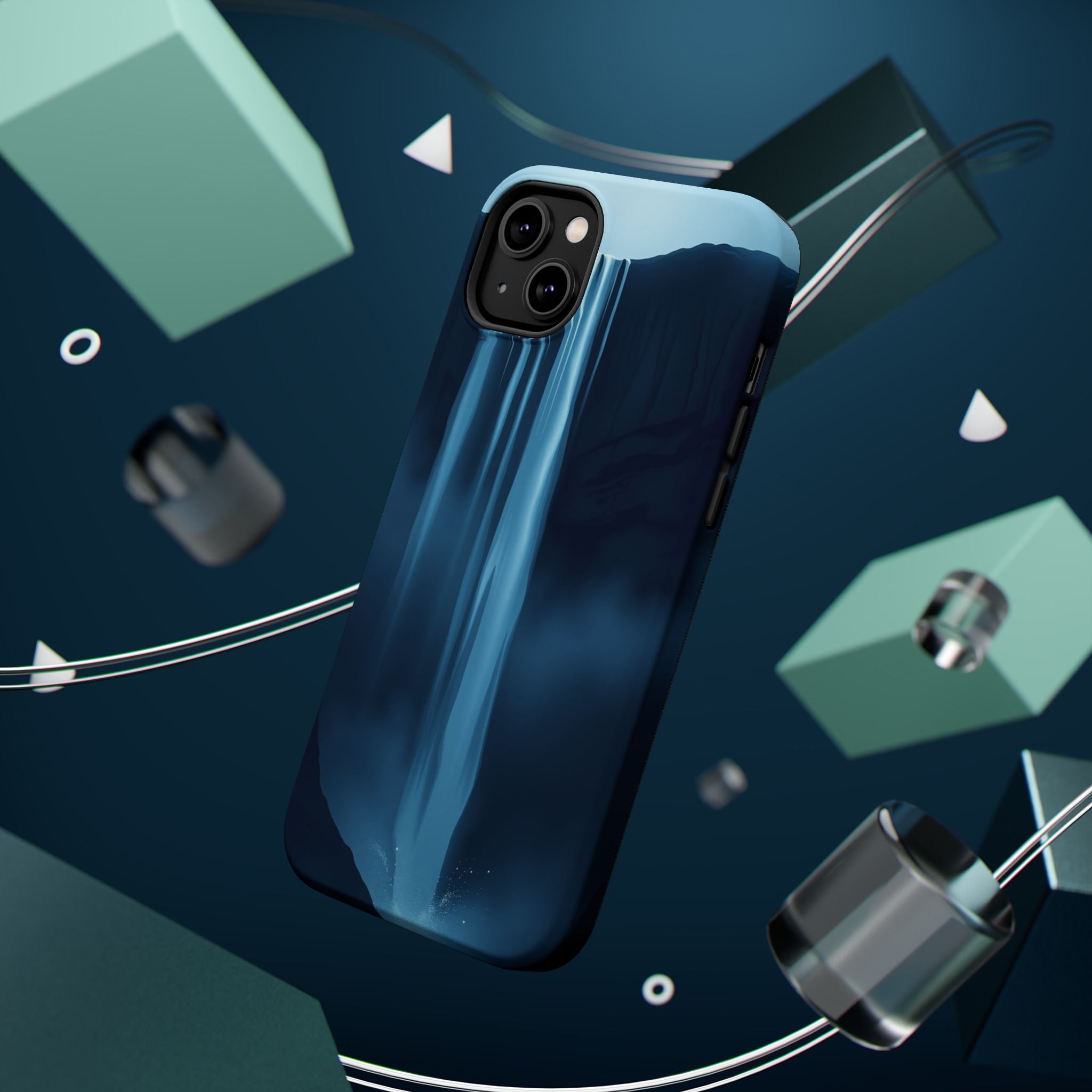 iPhone Midnight Blue And Silver Waterfall Mist Soft iPhone Finish · iPhone Case