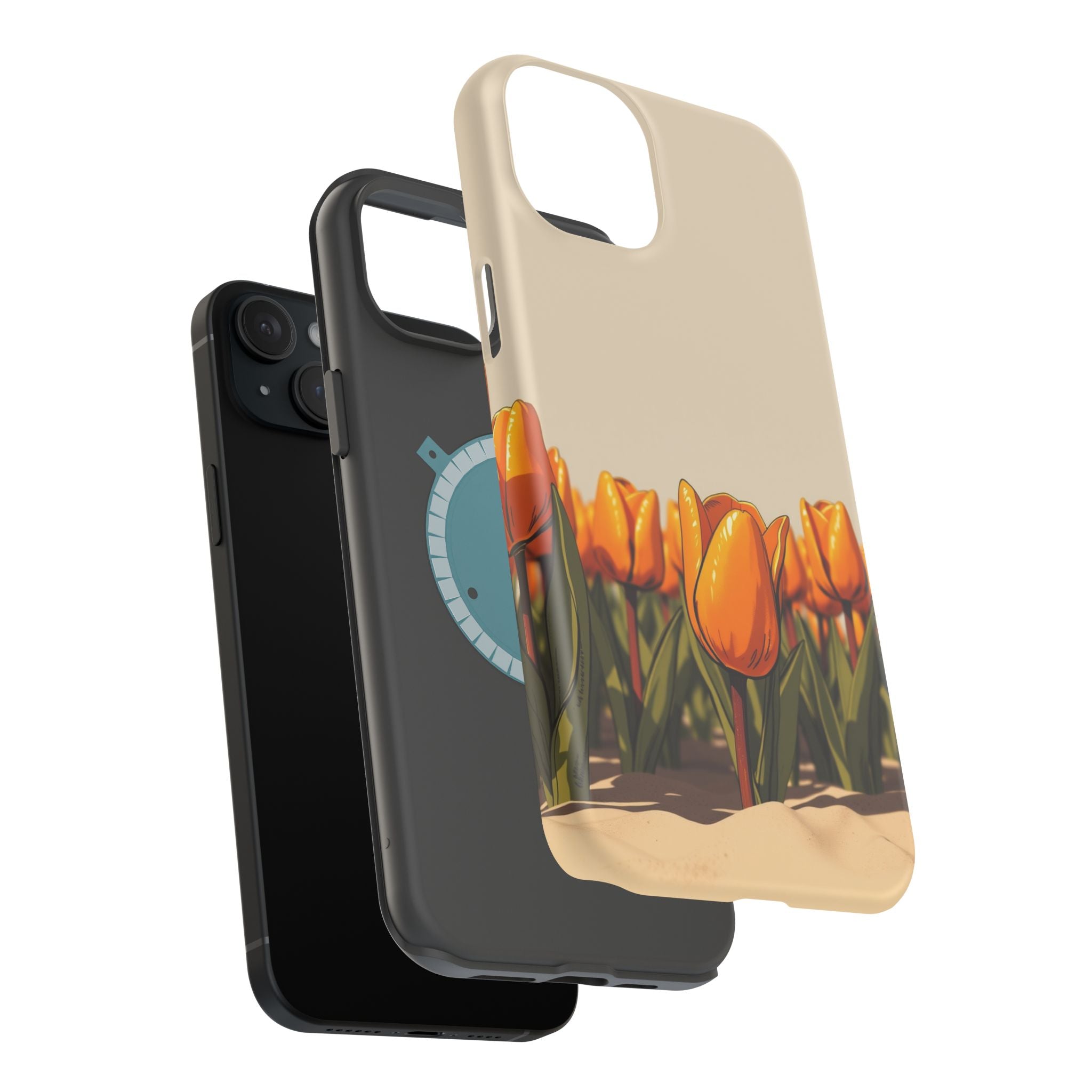 iPhone Burnt Orange And Sand Tulip Row Slim Everyday Designer Case · iPhone Case