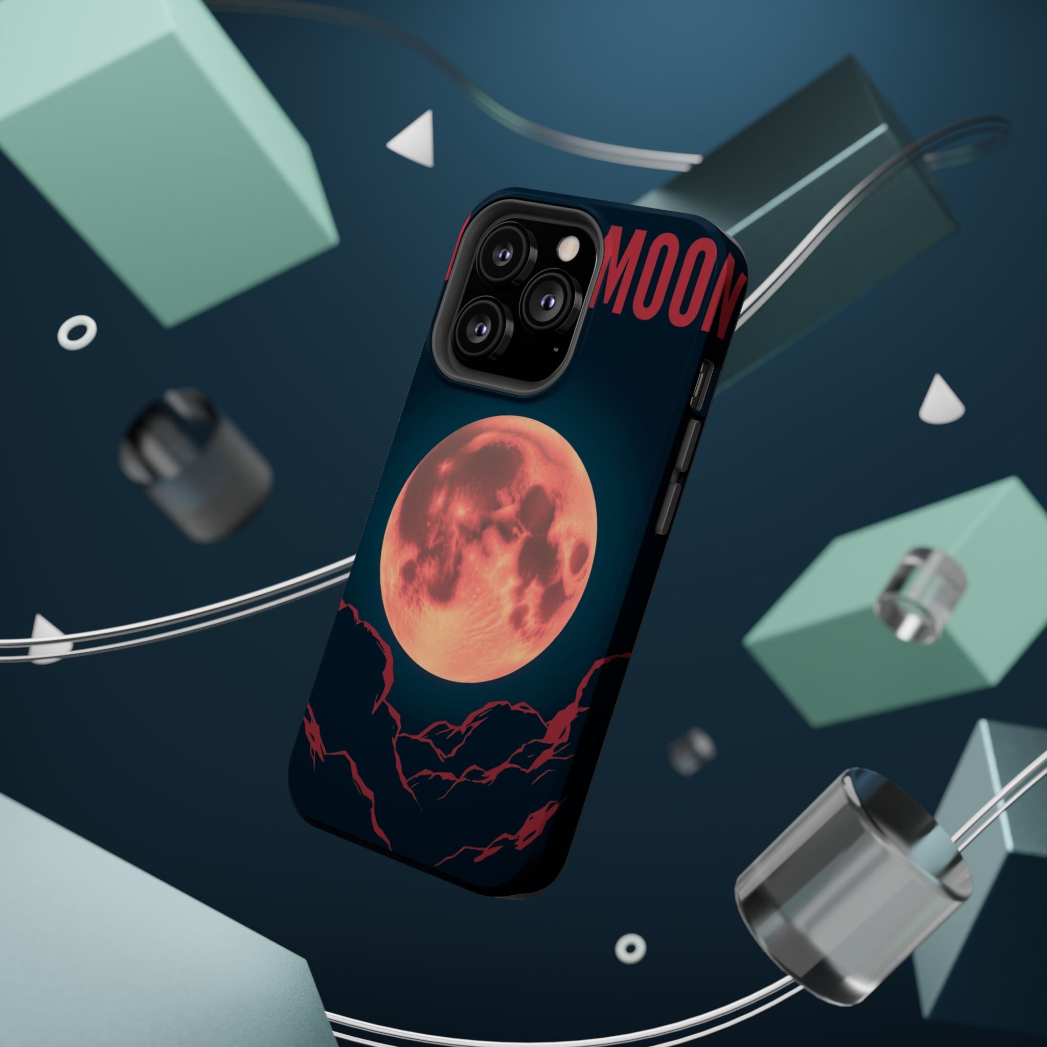 iPhone Blood Moon Rise Vintage Retro Poster Slim Everyday Designer Case · iPhone