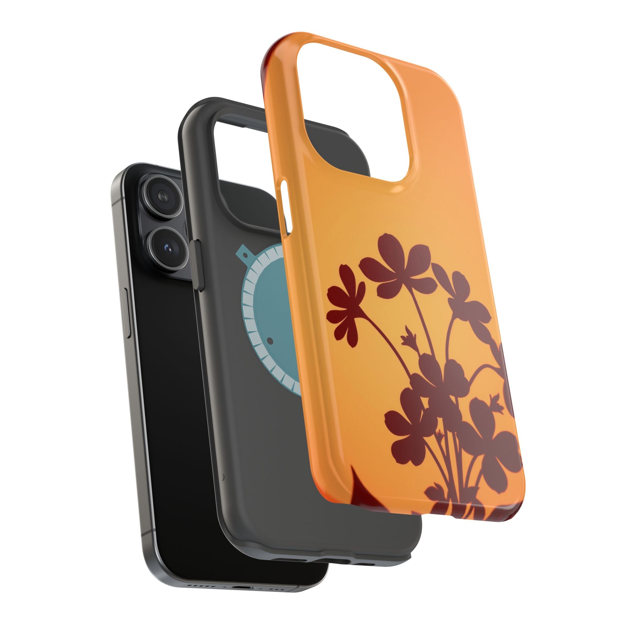 iPhone Floral Silhouette Electric Art Slim Everyday Designer Case · iPhone Case