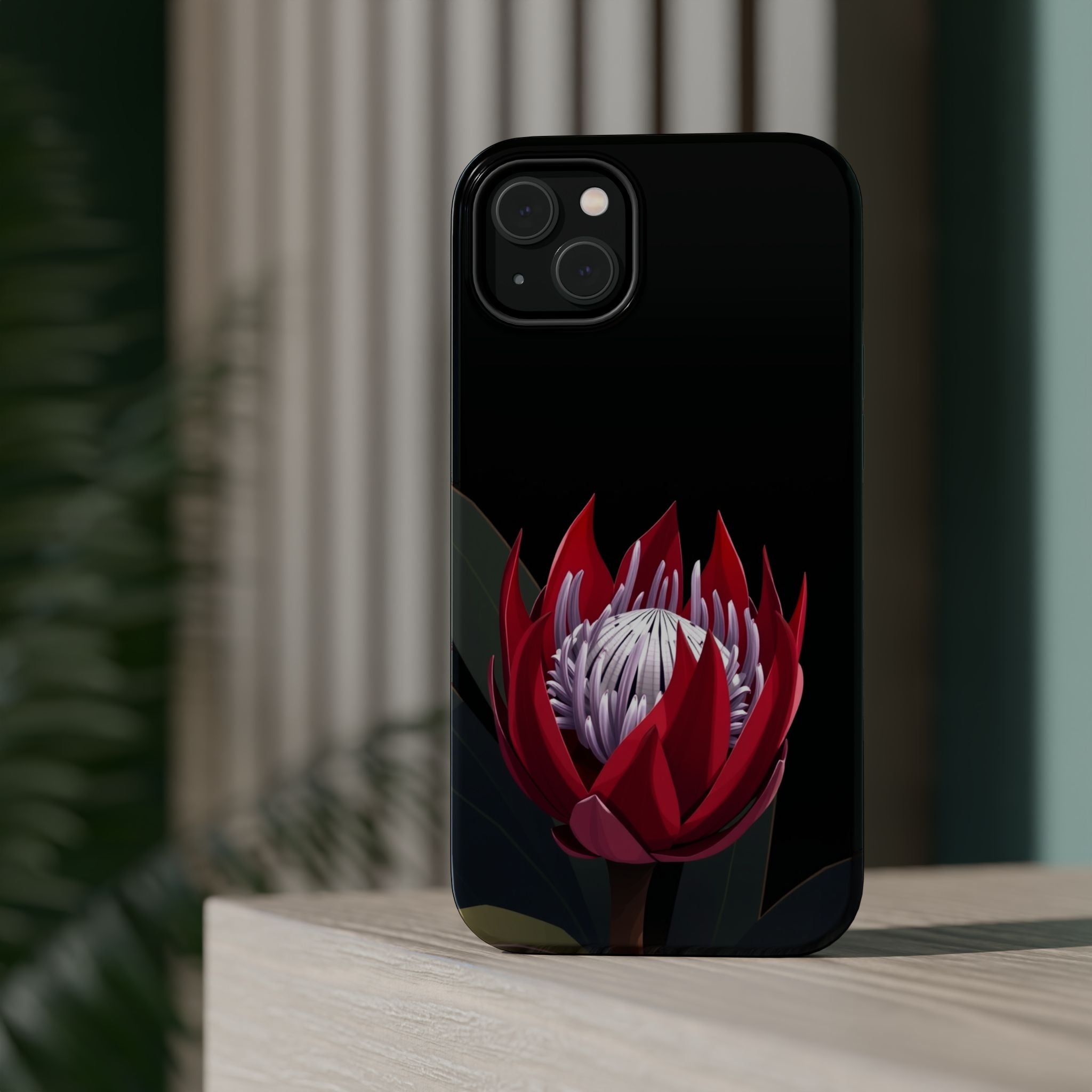 iPhone Black And Crimson Protea Bold Slim Everyday Designer Case · iPhone Case