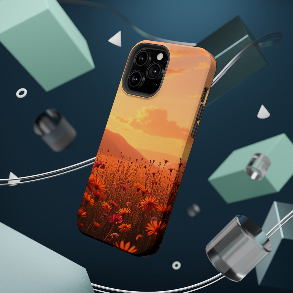 iPhone Sunset Amber And Peach Wildflower Field Soft iPhone Finish · iPhone Case