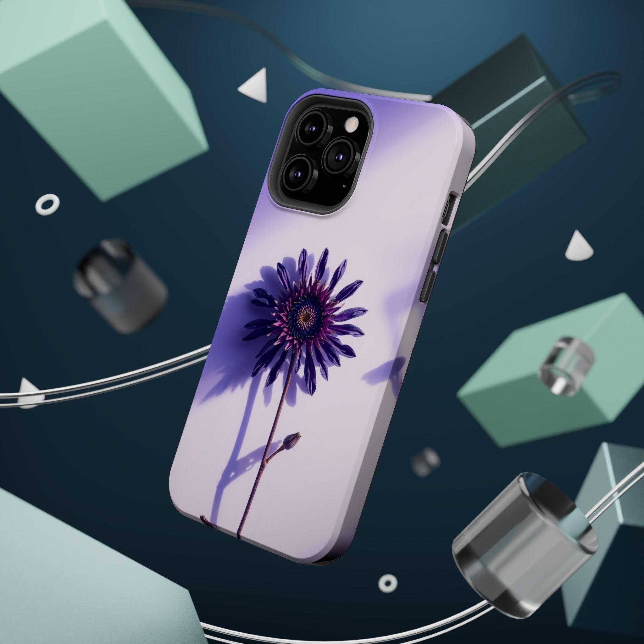 iPhone Indigo And Violet Dried Flower Flat Lay Soft iPhone Finish · iPhone Case